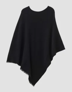 Discount Asymmetrischer Poncho BABIENE aus weichem Woll Mix Strick|Accessoires