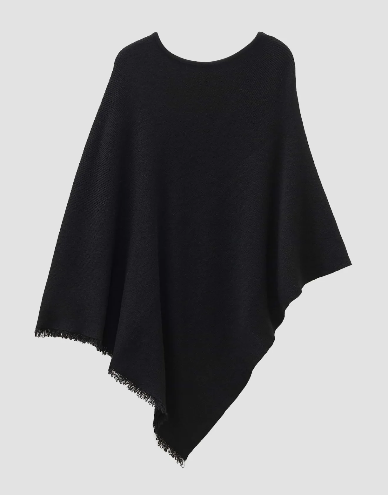 Discount Asymmetrischer Poncho BABIENE aus weichem Woll Mix Strick|Accessoires