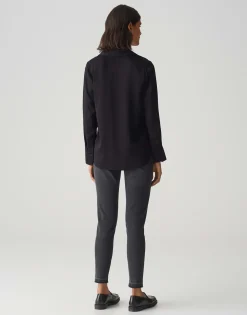 Outlet Basicbluse FANGI Regular aus fließender Viskose Blusen