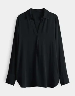 Outlet Basicbluse FANGI Regular aus fließender Viskose Blusen