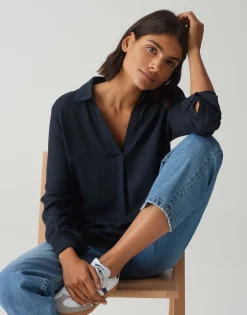 Hot Basicbluse FANGI Regular aus fließender Viskose Blusen