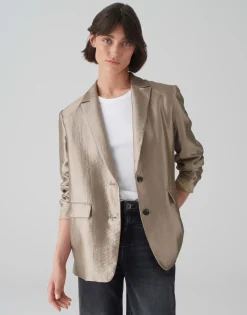 Cheap Blazer JELUNA Regular aus glänzendem Viskose Mix Blazer & Westen