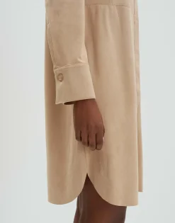 Online Blusenkleid QIRSTA aus Veloursleder Imitat Kleider