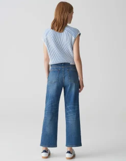 Discount Boyfriend Jeans LANI STRIPE Mid Rise mit Stretch Jeans