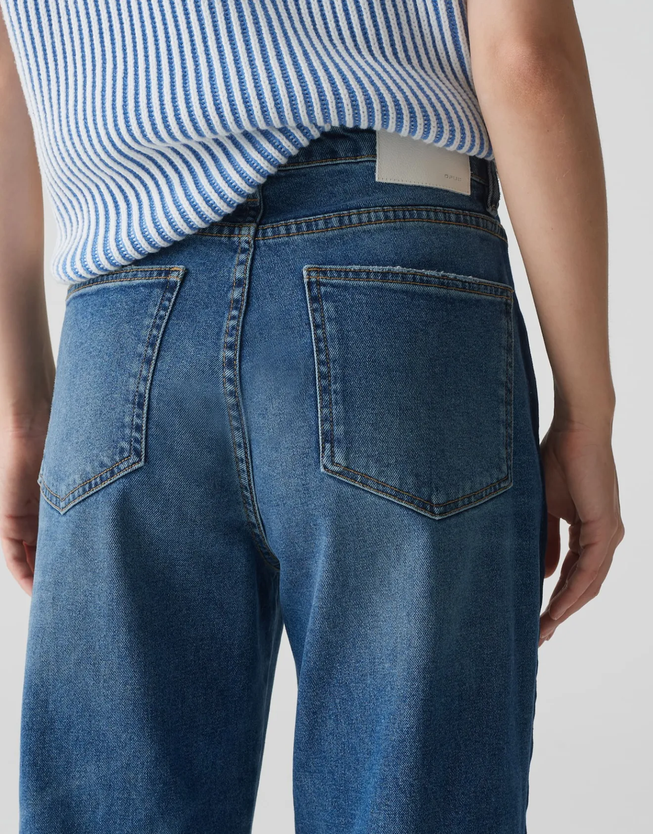 Discount Boyfriend Jeans LANI STRIPE Mid Rise mit Stretch Jeans