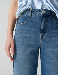 Discount Boyfriend Jeans LANI STRIPE Mid Rise mit Stretch Jeans