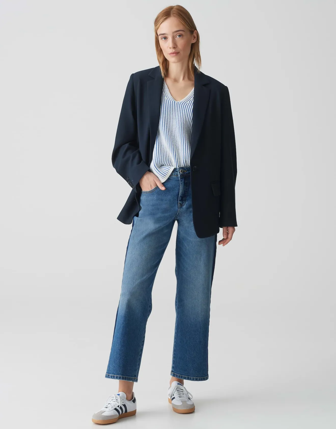 Discount Boyfriend Jeans LANI STRIPE Mid Rise mit Stretch Jeans