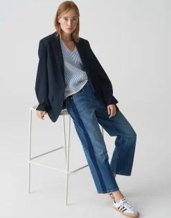 Discount Boyfriend Jeans LANI STRIPE Mid Rise mit Stretch Jeans
