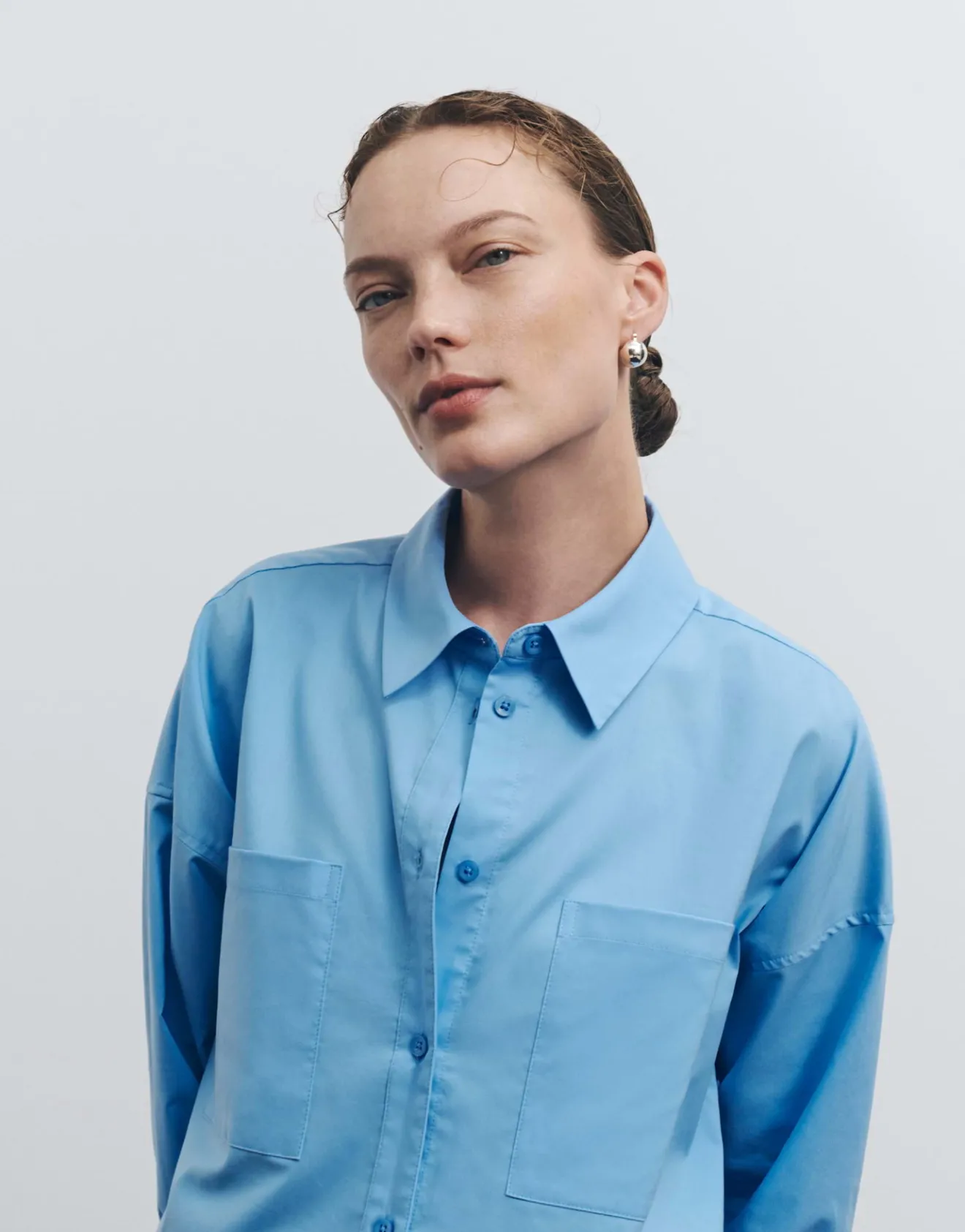 Best Sale Cropped Bluse ZOPPA DETAIL Loose aus nachhaltiger Baumwolle Blusen