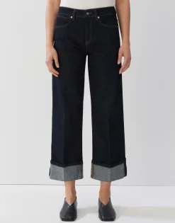Discount Cropped Wide Jeans CELLMA TURN UP Mid Rise aus BCI Cotton Mix Jeans