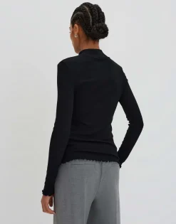 Outlet Feines Rippshirt KINARA Slim aus nachhaltigem Viskose Mix Shirts|Basics