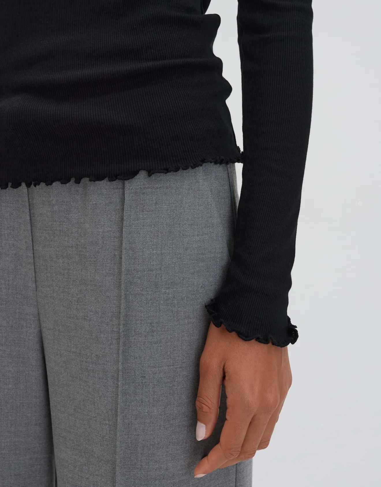 Outlet Feines Rippshirt KINARA Slim aus nachhaltigem Viskose Mix Shirts|Basics