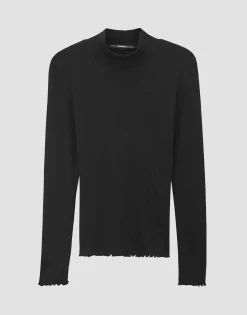 Outlet Feines Rippshirt KINARA Slim aus nachhaltigem Viskose Mix Shirts|Basics