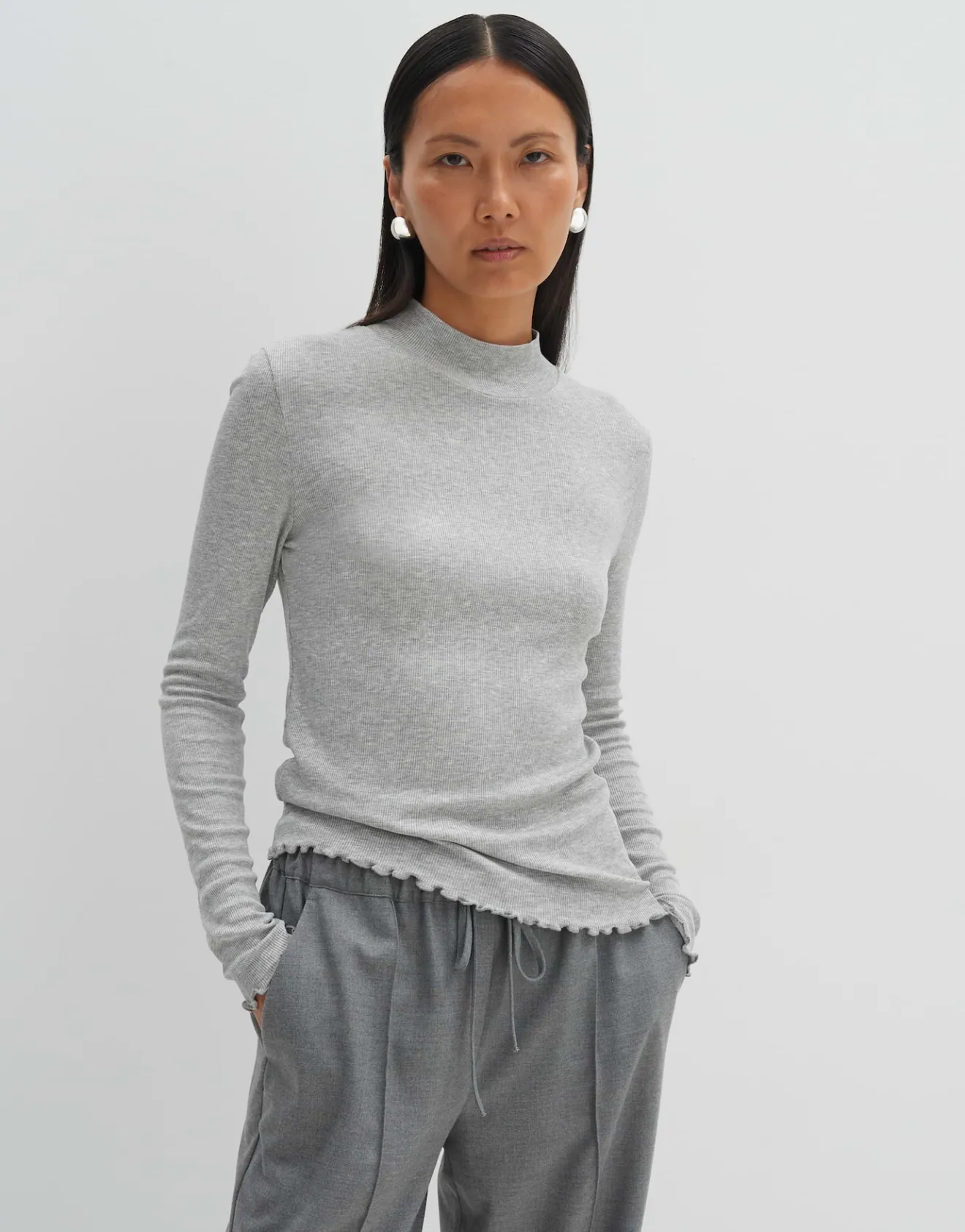 Flash Sale Feines Rippshirt KINARA Slim aus nachhaltigem Viskose Mix Basics|Shirts
