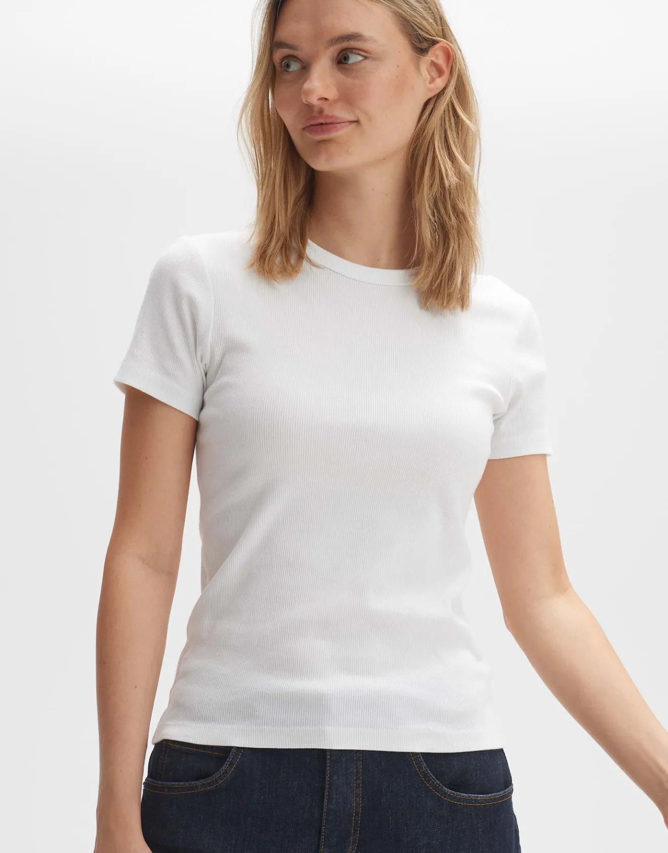Cheap Feines Rippshirt SAMUNA Slim aus BCI Cotton Mix Basics|Shirts
