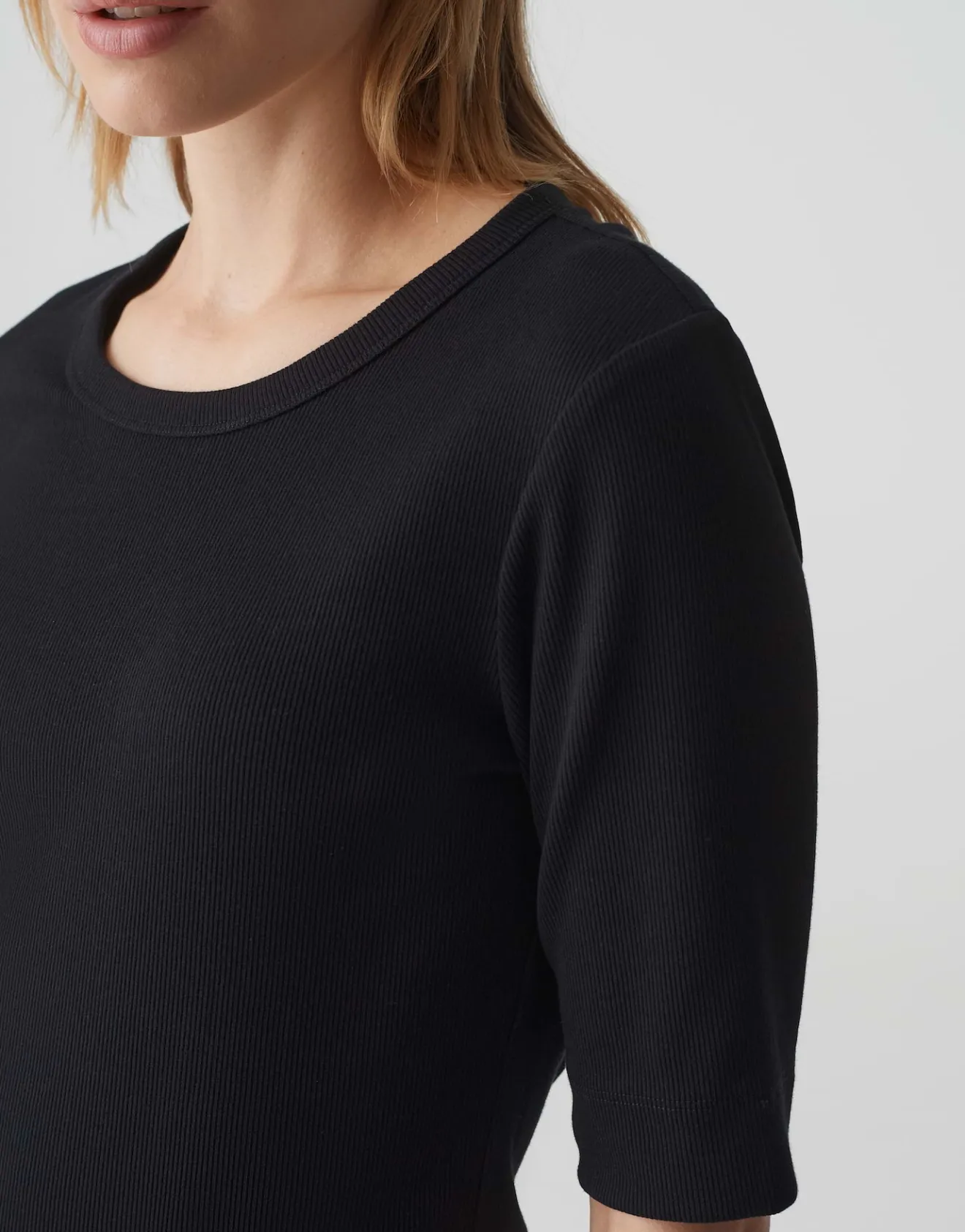 Best Feines Rippshirt SUSTAFA Slim aus BCI Cotton Mix Basics|Shirts