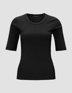 Best Feines Rippshirt SUSTAFA Slim aus BCI Cotton Mix Basics|Shirts