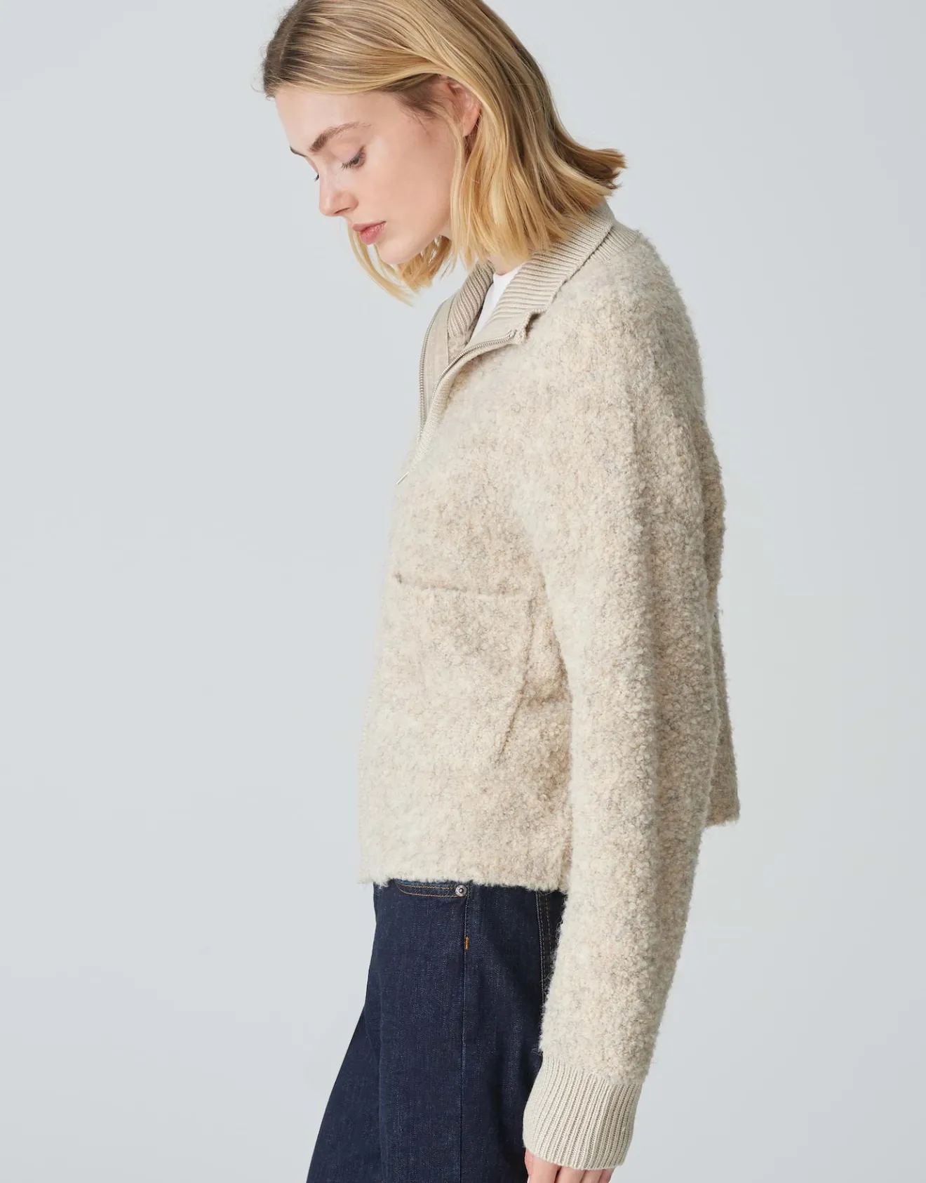 Flash Sale Flauschige Strickjacke DARILA Loose mit Wolle Strick