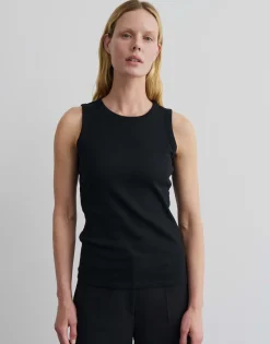Sale Geripptes Top KLEANNE Slim aus BCI Cotton Mix Basics|Shirts
