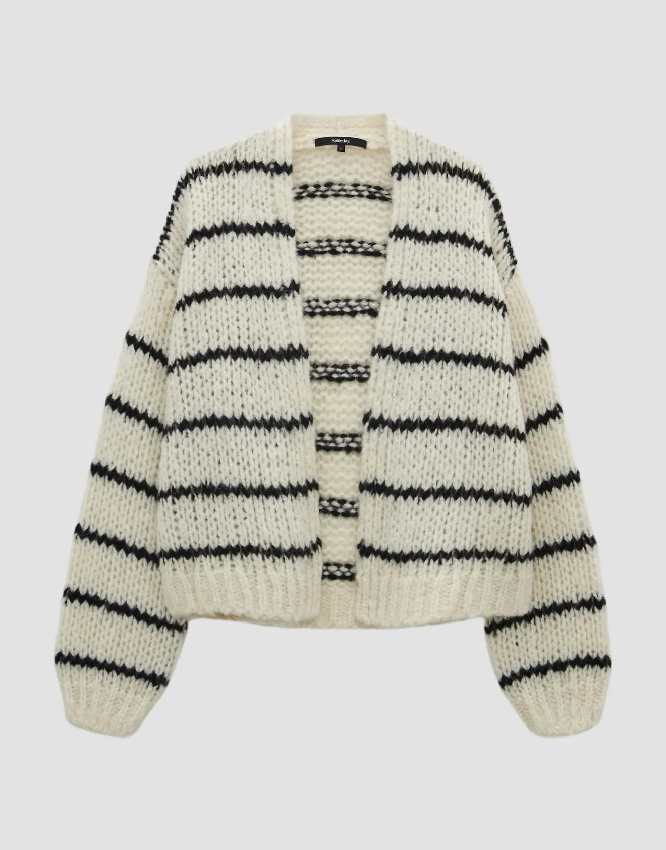 Shop Grobe Strickjacke TALVIA STRIPE Loose mit Wolle Strick