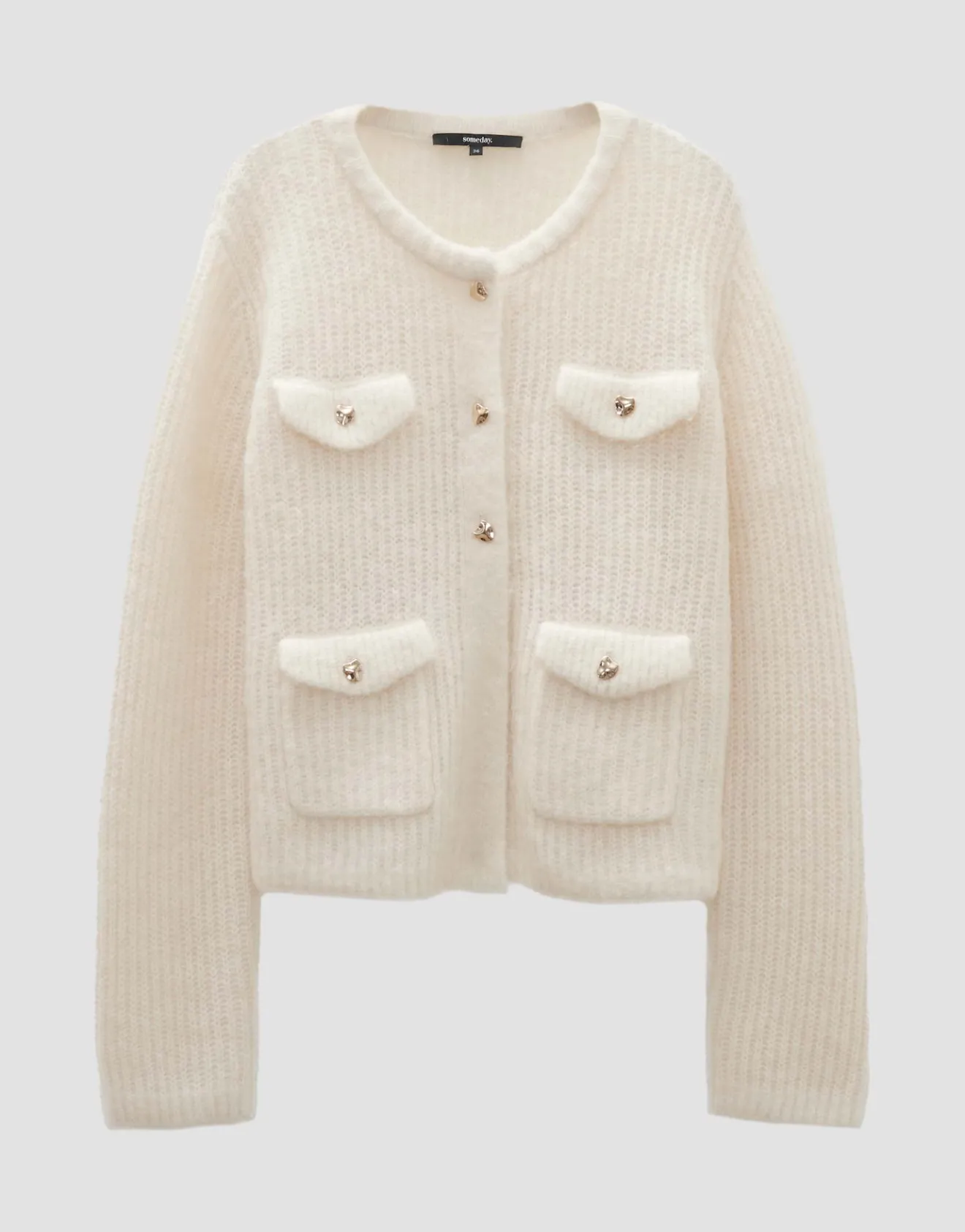 Cheap Grober Strickcardigan TINARA DETAIL mit Wolle und Mohair Strick