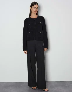 Cheap Grober Strickcardigan TINARA DETAIL mit Wolle und Mohair Strick