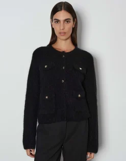 Cheap Grober Strickcardigan TINARA DETAIL mit Wolle und Mohair Strick