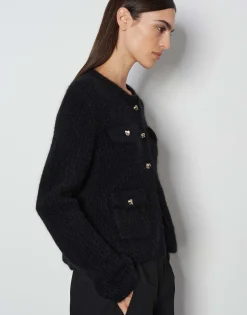 Cheap Grober Strickcardigan TINARA DETAIL mit Wolle und Mohair Strick