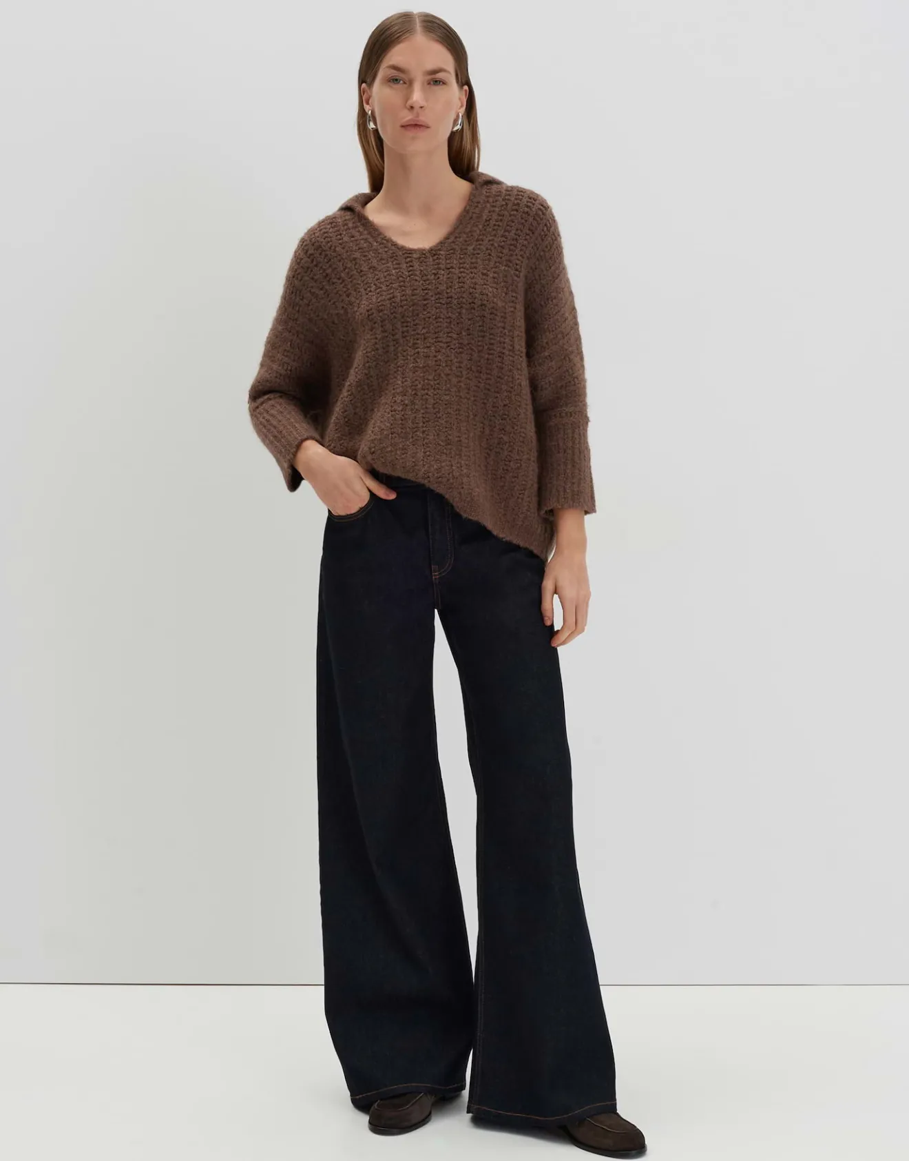 Discount Grober Strickpullover TUMALLY Loose mit Wolle Strick