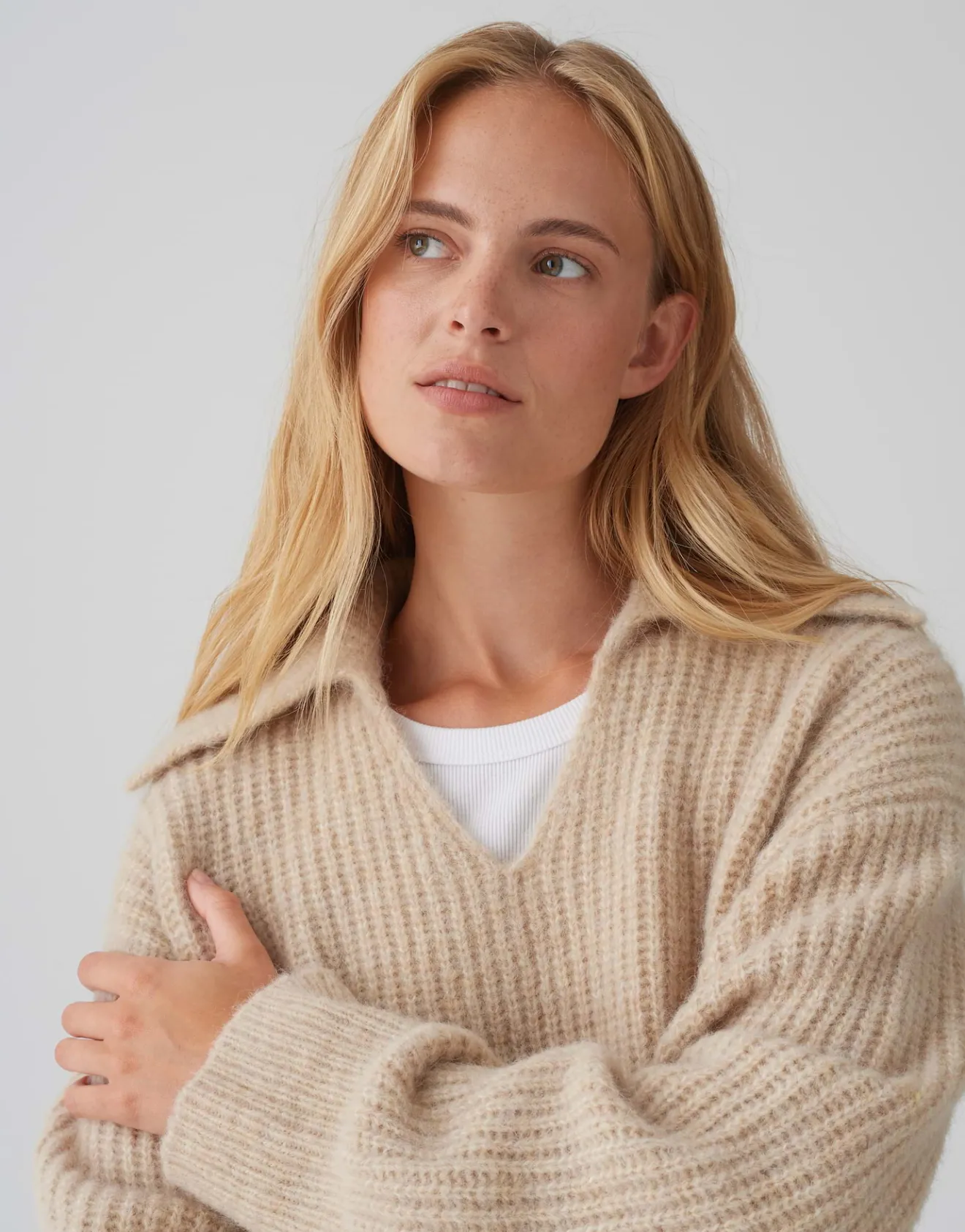 Outlet Grobstrickpullover POLONDA Regular mit Wolle Strick