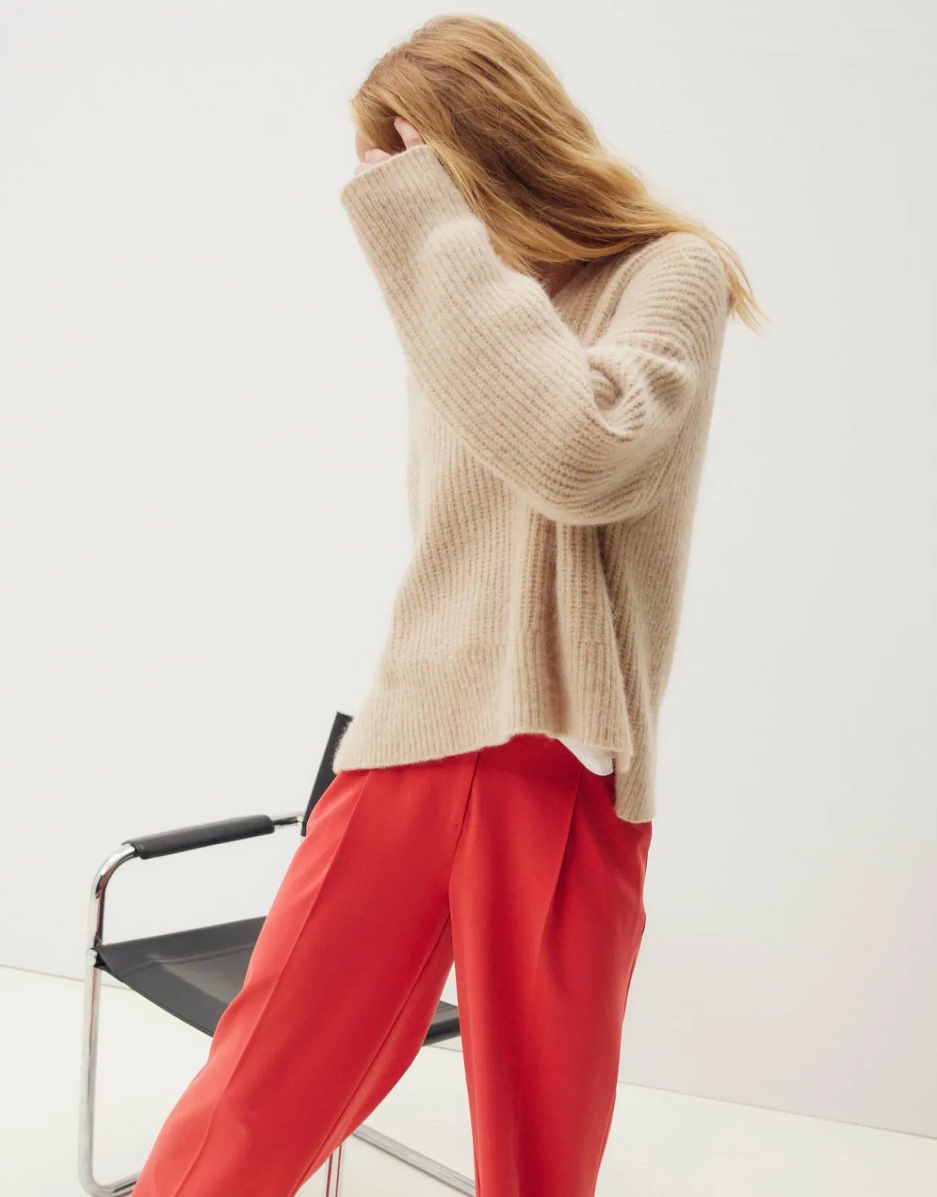 Outlet Grobstrickpullover POLONDA Regular mit Wolle Strick