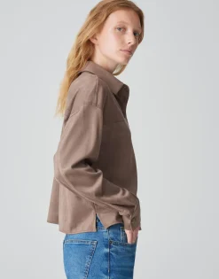Best Sale Hemdbluse FONTEGA Regular in Veloursleder-Optik Blusen