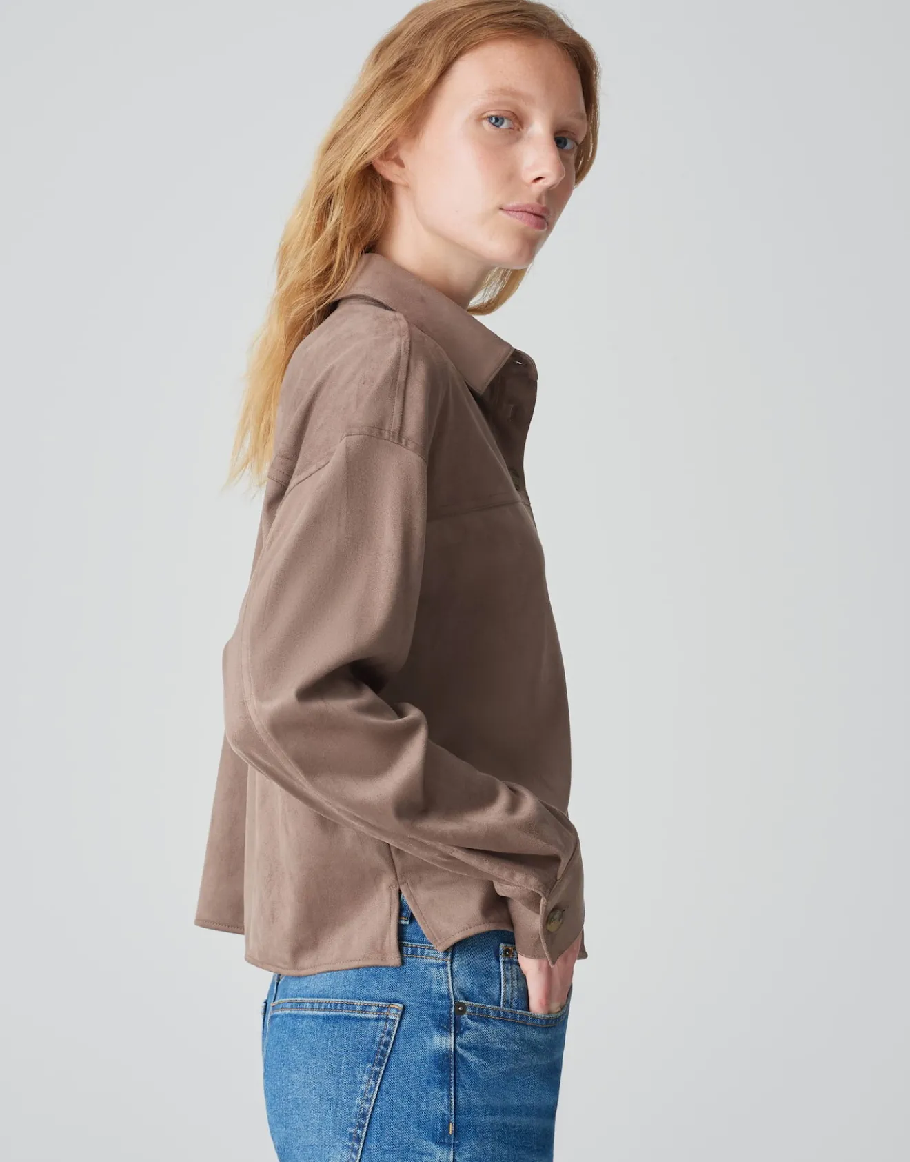 Best Sale Hemdbluse FONTEGA Regular in Veloursleder-Optik Blusen