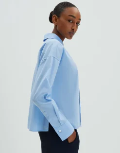 Best Sale Hemdbluse ZOLIVIA Loose aus Baumwolle Blusen