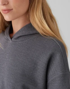 Cheap Hoodie GLITTERO Loose aus schimmerndem Baumwoll Mix Sweat