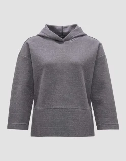Cheap Hoodie GLITTERO Loose aus schimmerndem Baumwoll Mix Sweat