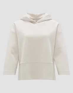 Clearance Hoodie GLITTERO Loose aus schimmerndem Baumwoll Mix Sweat