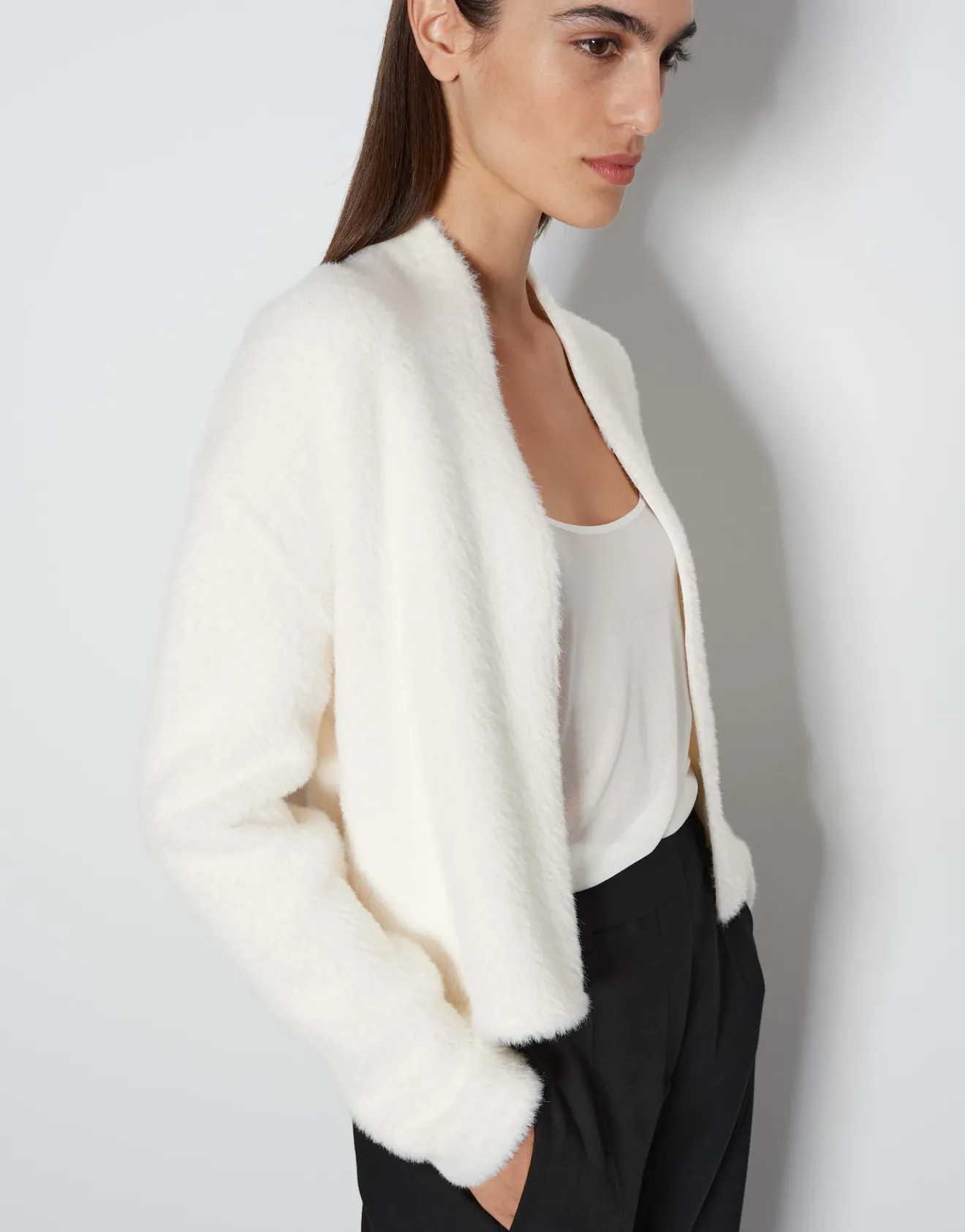 Store Jacke UMARLIE Loose in Fake Fur Optik Sweat