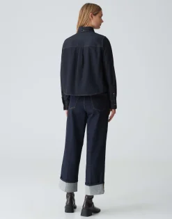 Store Jeansbluse FARILLA Boxy Fit mit abnehmbarer Schluppe Blusen