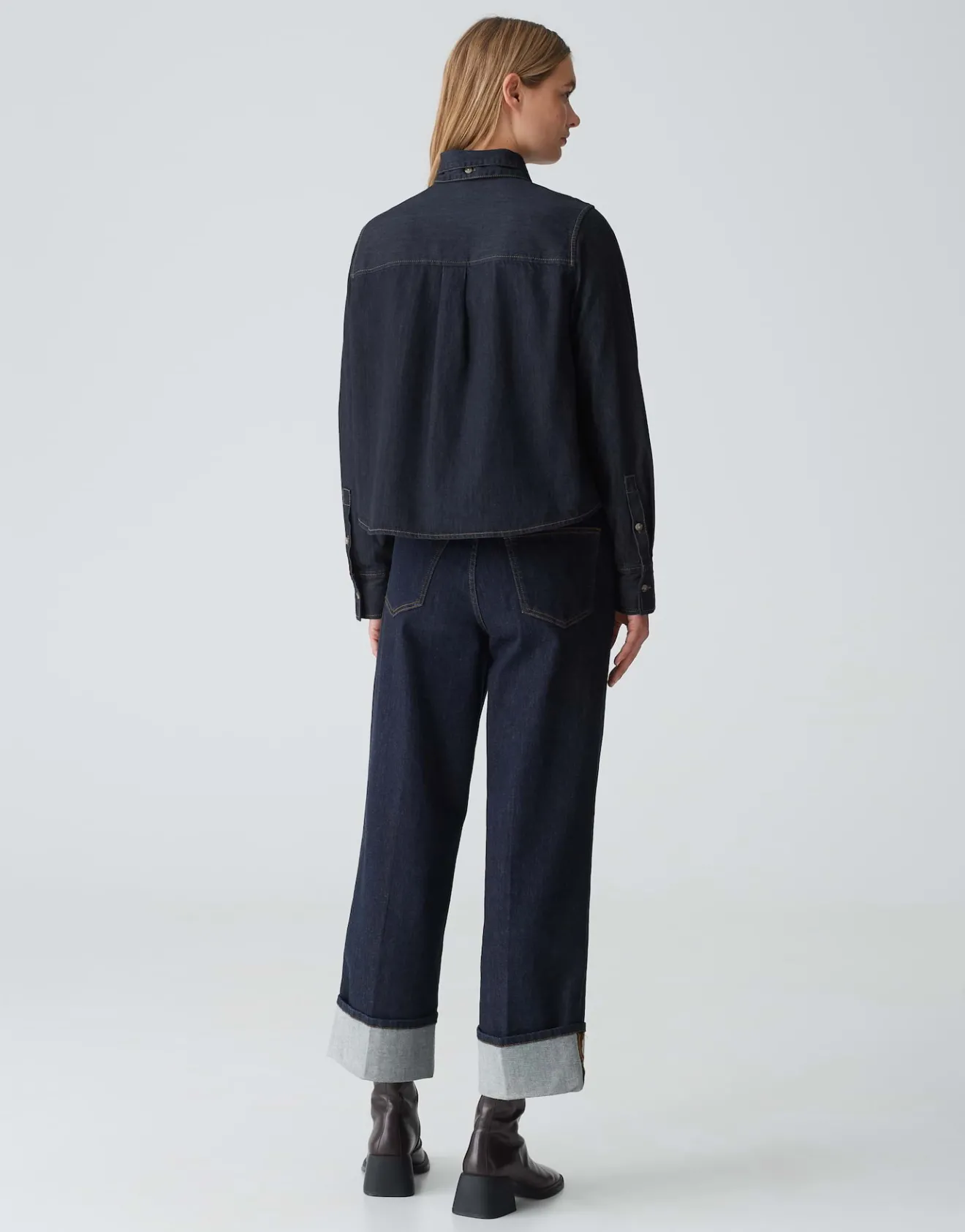 Store Jeansbluse FARILLA Boxy Fit mit abnehmbarer Schluppe Blusen