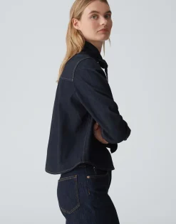Store Jeansbluse FARILLA Boxy Fit mit abnehmbarer Schluppe Blusen