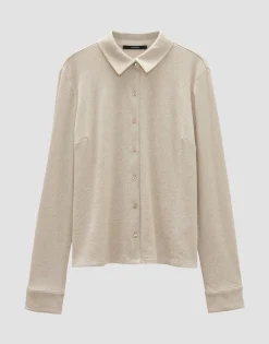 Cheap Jerseybluse KALEXI Regular in schimmernder Rippe Shirts