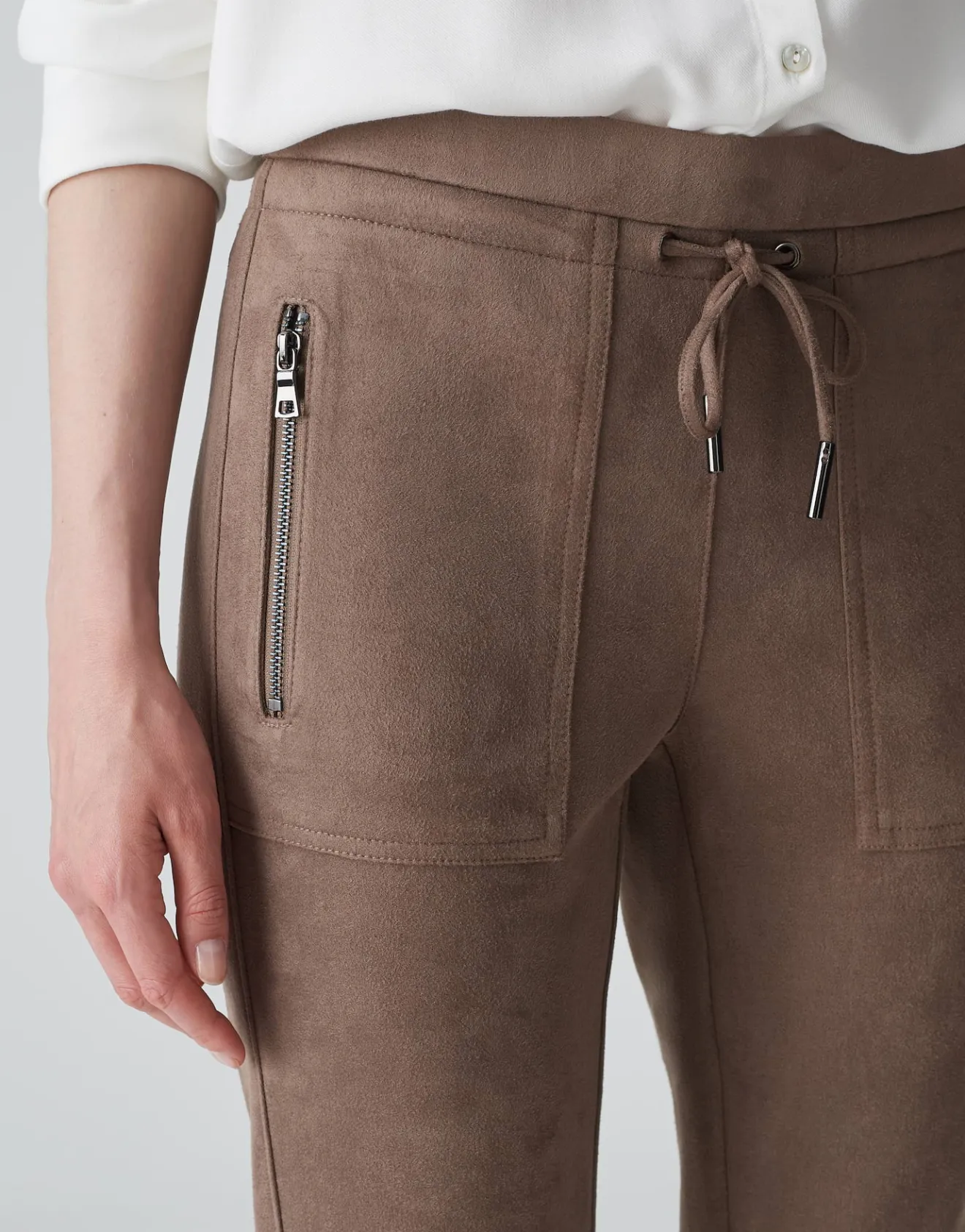 Online Jogpants ELVINA CARGO Slim in Veloursleder-Optik Hosen