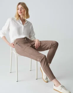 Online Jogpants ELVINA CARGO Slim in Veloursleder-Optik Hosen