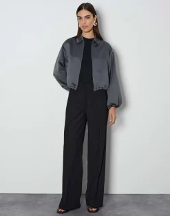 Cheap Kurzer Bomberblouson NORIEL Loose aus Satin Blazer & Westen