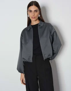 Cheap Kurzer Bomberblouson NORIEL Loose aus Satin Blazer & Westen