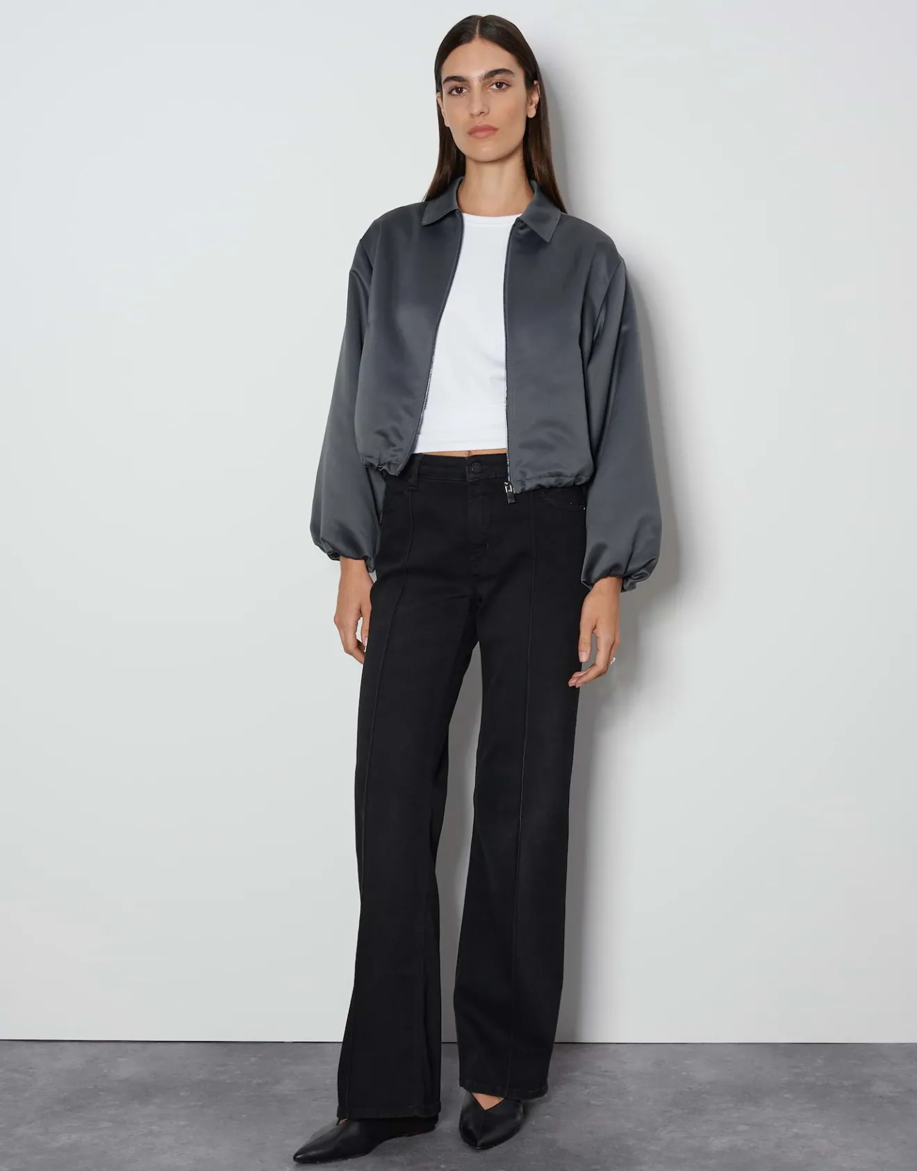 Cheap Kurzer Bomberblouson NORIEL Loose aus Satin Blazer & Westen