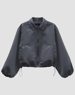 Cheap Kurzer Bomberblouson NORIEL Loose aus Satin Blazer & Westen