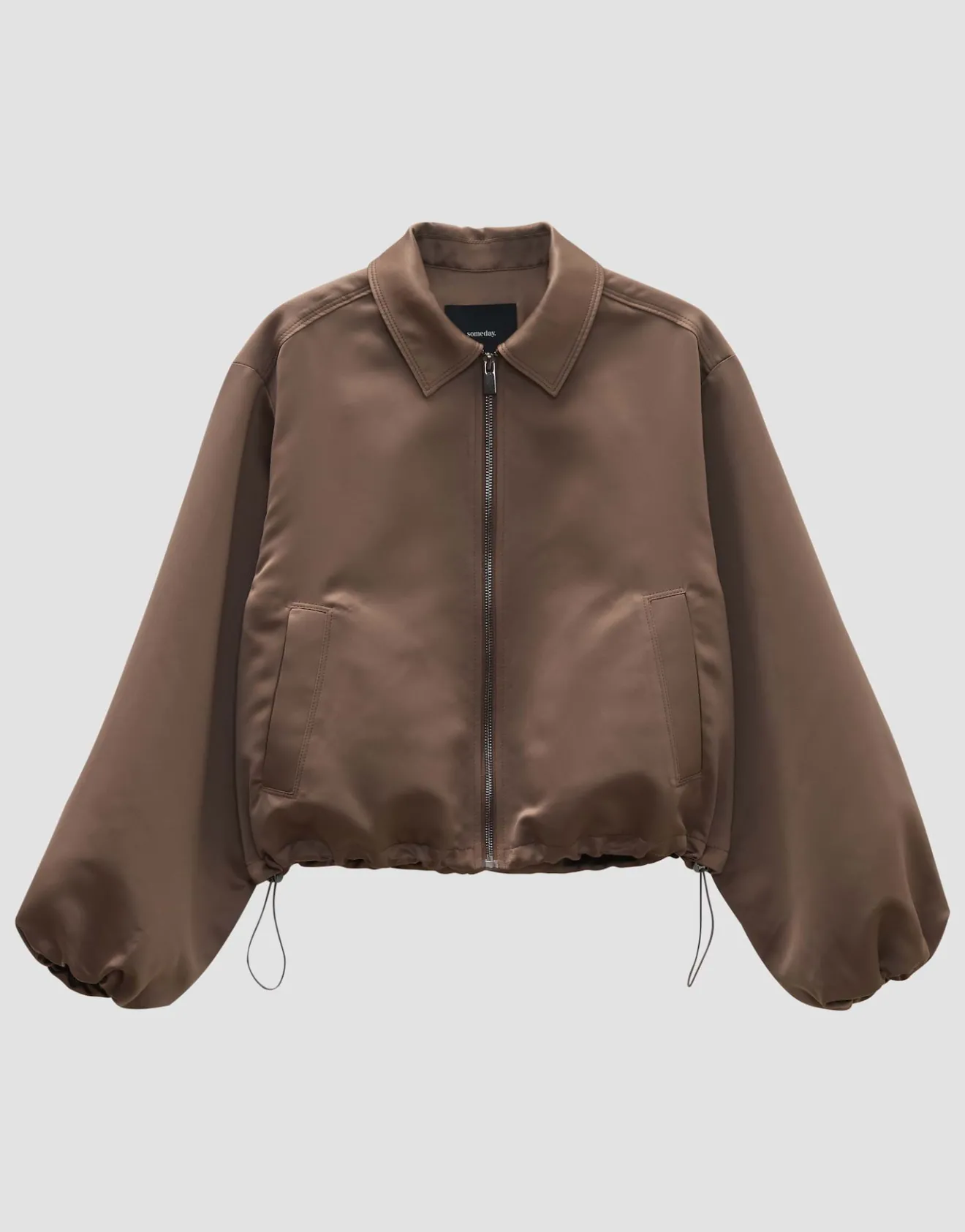 Clearance Kurzer Bomberblouson NORIEL Loose aus Satin Blazer & Westen