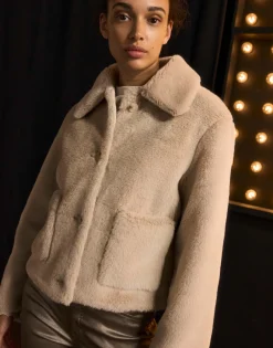 Cheap Kurzjacke HERRISA Loose aus Fellimitat Jacken & Mäntel